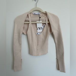 Zara corset tank top with matching shrug set
